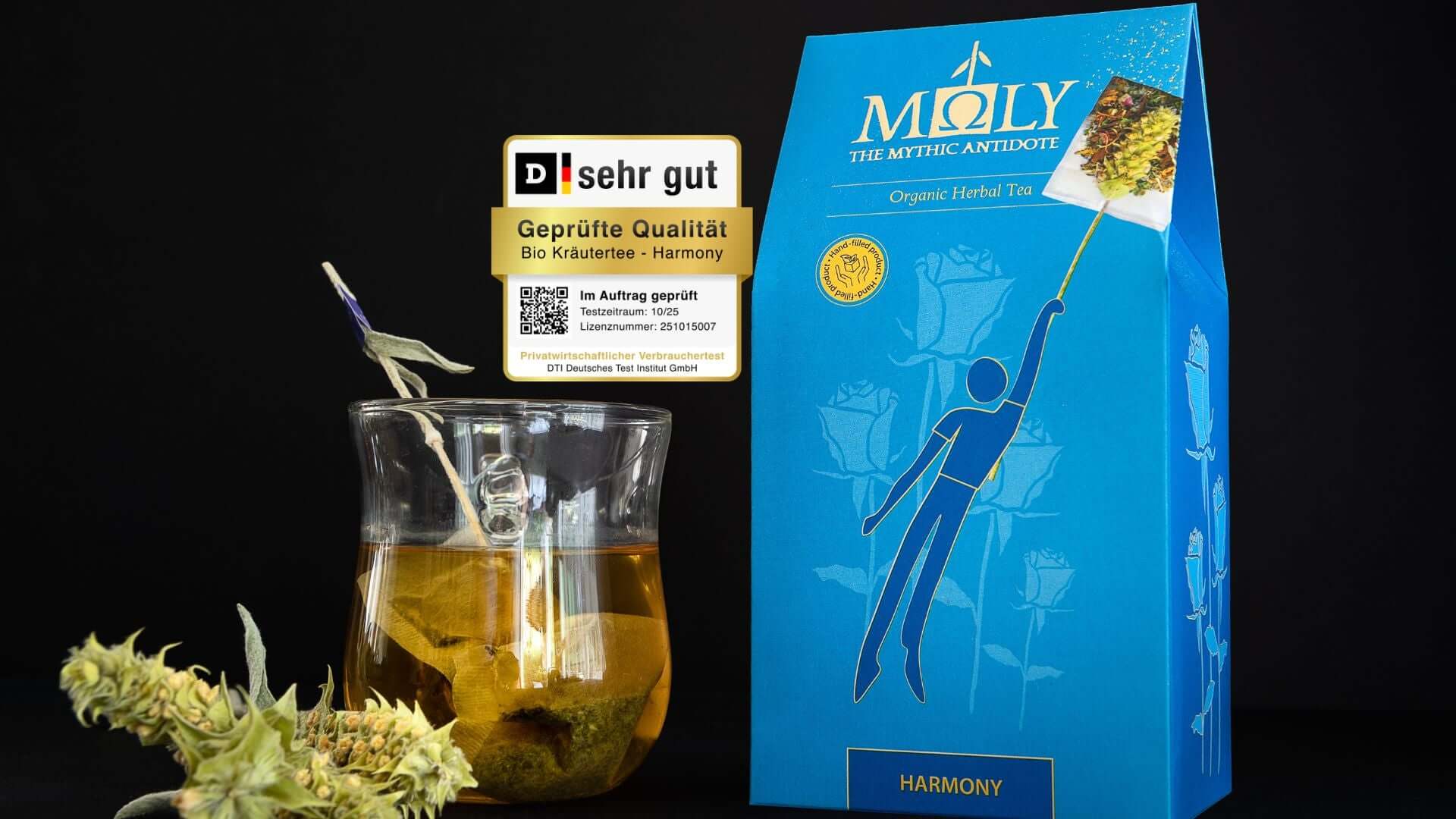 MOLY Harmony mit Teetasse und Testsiegel